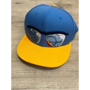 New Era 59FIFTY MLB Authentic Sunglasses Beach Fitted Hat Blue Yellow Size 8